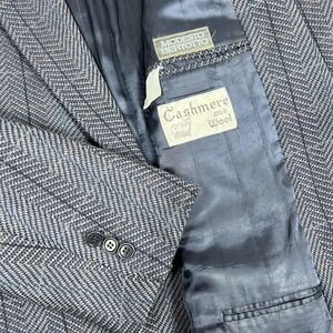 Vintage Modesto Bertotto Wool Cashmere Blazer‎ 42R Made in Italy Herringbone